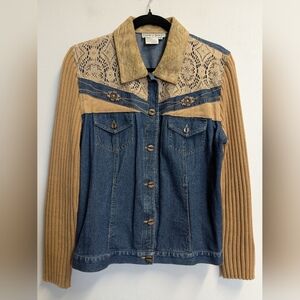 Nancy Bolen City Girl Sweater Sleeve Denim Jacket